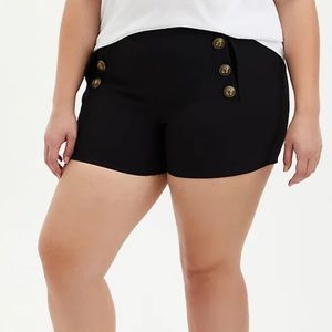 Torrid Black Button High Rise Short
